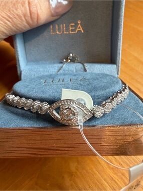 Lulea evil eye bracelet sterling silver with C.Z.